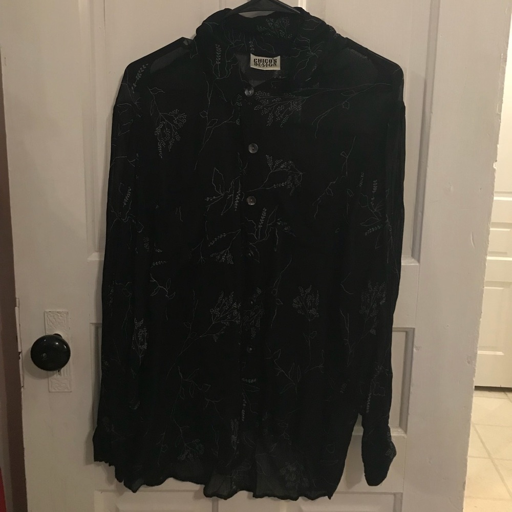 Black button-down dress shirt